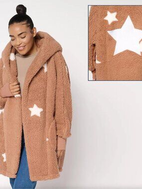 Jill Martin Regular Sherpa Embroidered Hooded Lounger